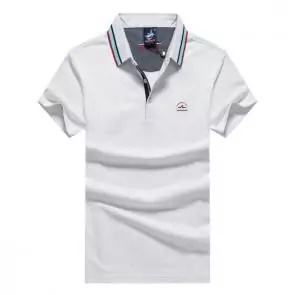 shark hommes t-shirt polo shirt summer lapel breathable cotton white